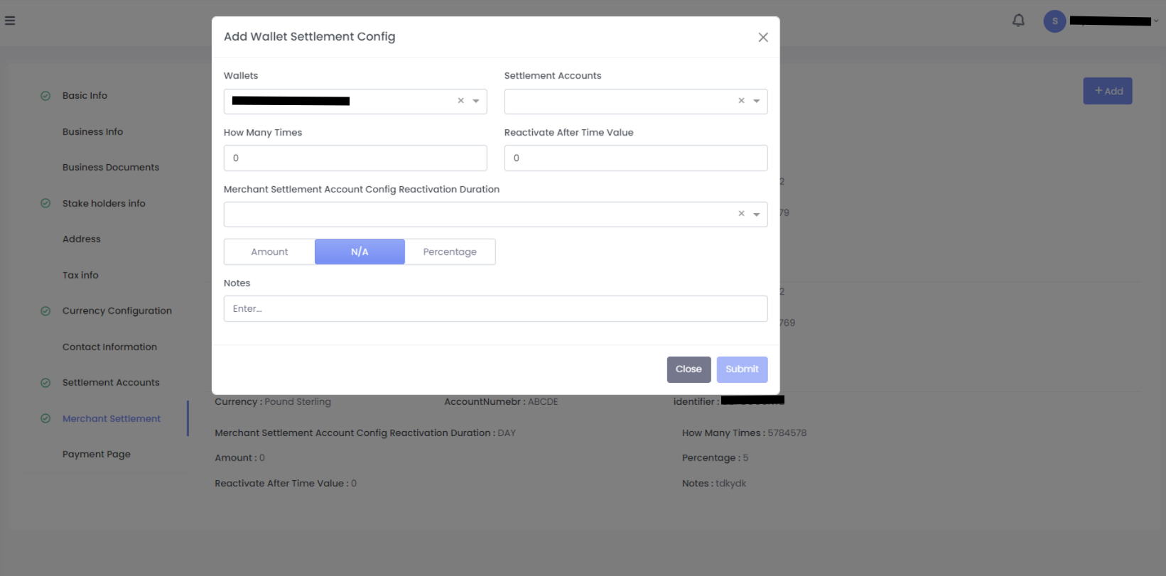 ajouter la configuration du règlement du portefeuille